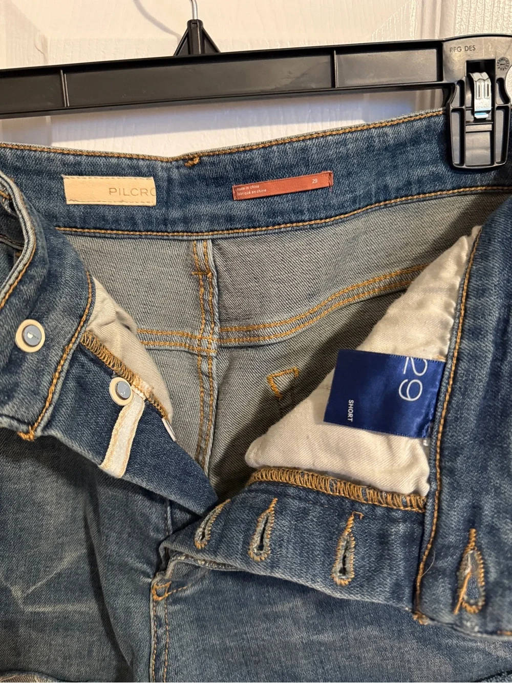 Pilcro Blue Cuffed Denim Shorts